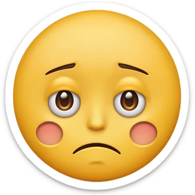 Tired emoji with annoyed facial expression sticker