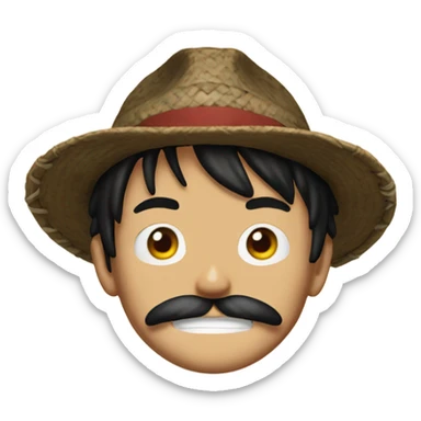 Luffy with a mustache sticker