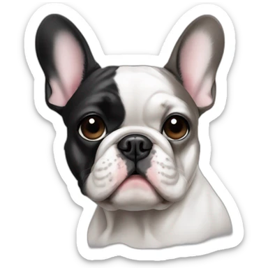 french bulldog with a black round stain on the left eye only sticker