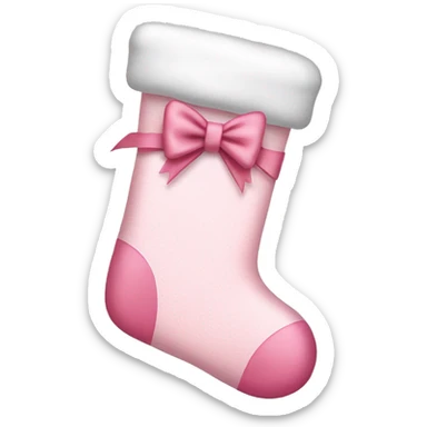 light pink Christmas stocking with bow sticker