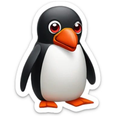blockhead penguin with red eyes sticker
