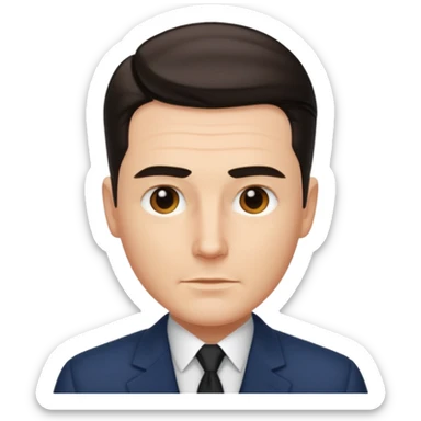 white dude with tight slick back hair going backwards sticker