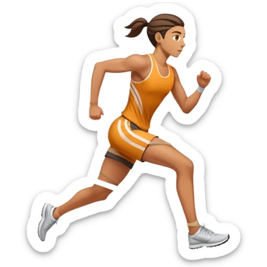 person running fast with motion lines sticker