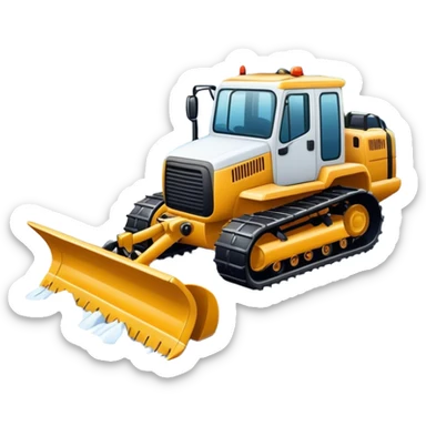 Mountain grooming snowcat with a plow sticker