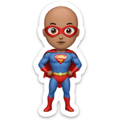 Bald brown man superhero  sticker