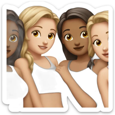friendgroup of 4 white girls sticker