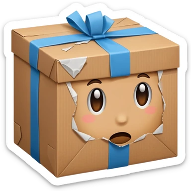Generate a realistic emoji of a package being damaged. The emoji is simple and has no face sticker