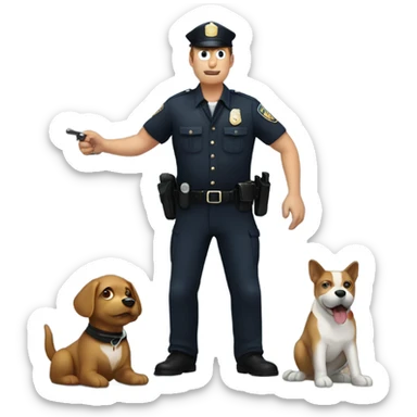 Guy getting arrested by dog cop sticker