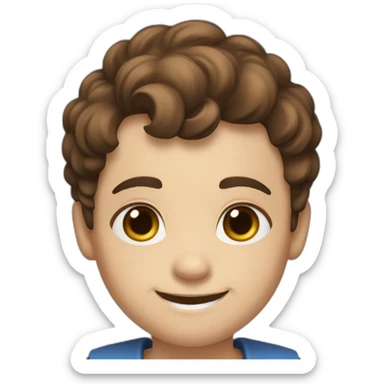 A 6 years old boy with brown hair and wide smile and chin dimples sticker