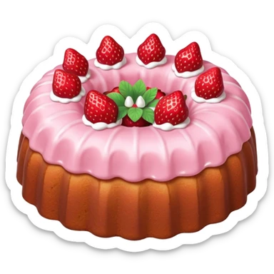 Strawberry cake Bundt cake sticker