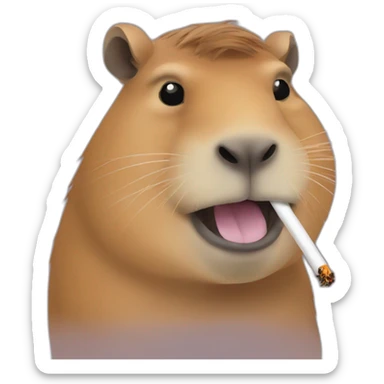Capybara smoking sticker