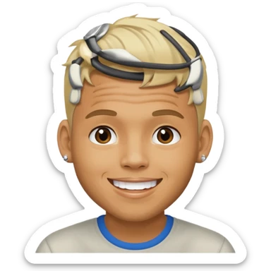 Chris Brown with blonde hair sticker