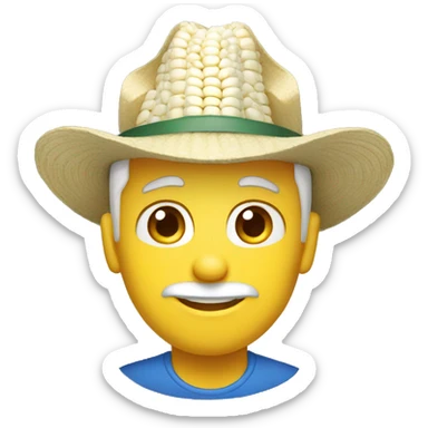 Blue eyes White Farmer Corn productor  sticker