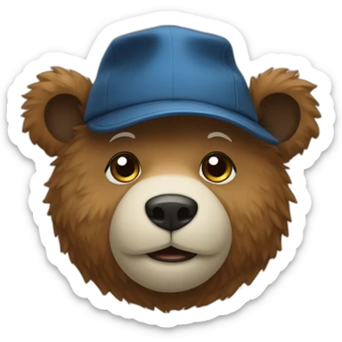 A bear with autism hat sticker