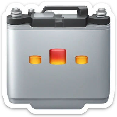 A BATTERY THAT IS AT "LOW" STATUS, RED INDICATOR sticker