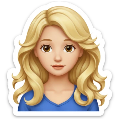Beautiful blonde wavy long hair girl sticker