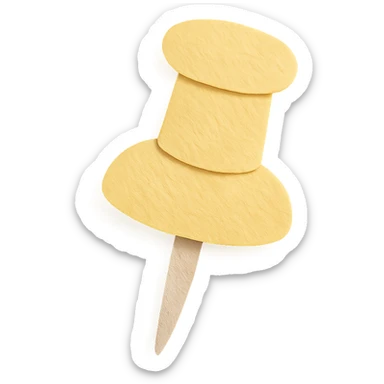 soft pastel miniature push pin icon for planners, yellow color sticker