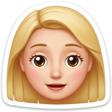 happy face with teary eyes and rosy cheeks  sticker