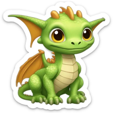 Bébé dragon squelette sticker