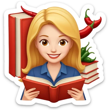 reading spicy book sticker