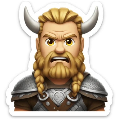 angry viking no horns sticker