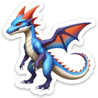 Shiny Noivern-Latios-Marowak-Salandit-Fakémon-hybrid-creature (full body)  sticker