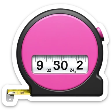 Black and pink tape measure sticker