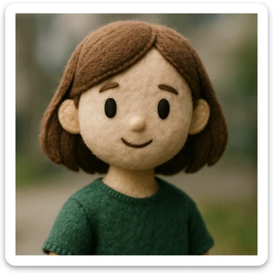 a girl in plush portrait style sticker