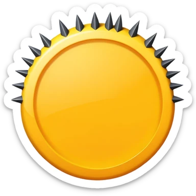 Has un círculo  amarillo con puas y una pleca dentro sticker