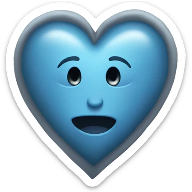 An ashen blue heart sticker