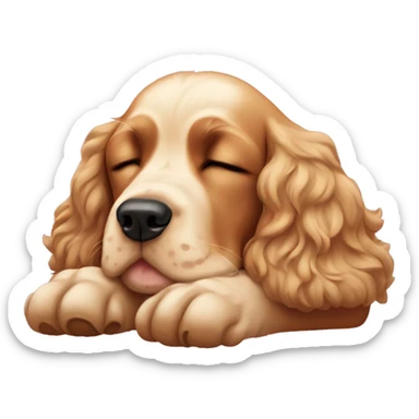 Cocker spaniel sleeping sticker