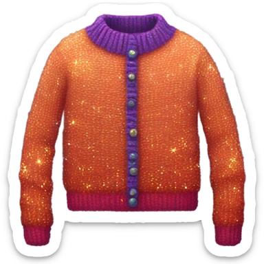 Knit firework sweater with glittery  sticker