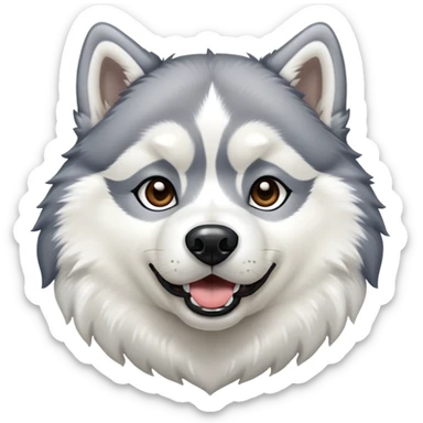 Proud victorious husky with chest puffed out sticker