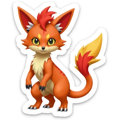 Torracat-Amaura-
Salandit-Fennekin-Fakémon-Digimon-fusion (full body) sticker