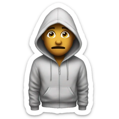 embarrassed face with hoodie sticker