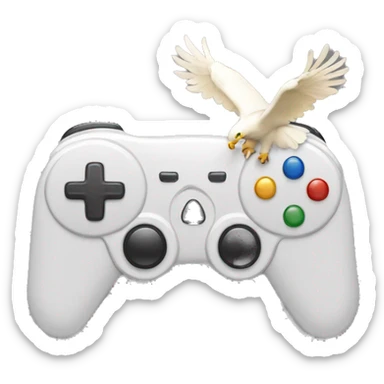 A game controller with an eagle sticker