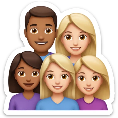 4 people, one man and three women sticker