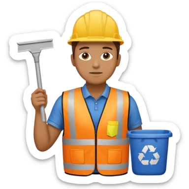 waste-management, safety vest, trash picker, cleaning up trash sticker