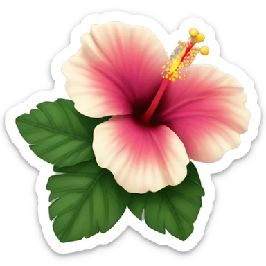 Hibiscus flower with white heart sticker