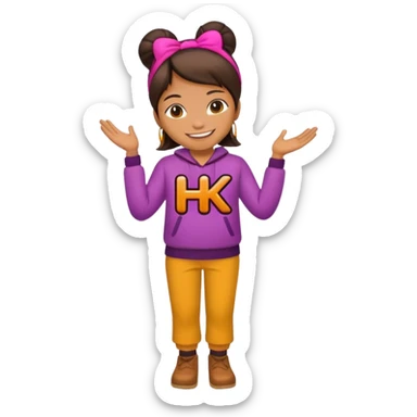 Person Posing as the letters HK sticker