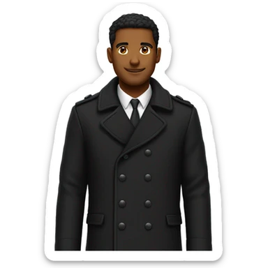 single breasted black peacoat  sticker