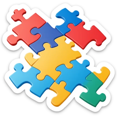 puzzle pieces fitting together sticker
