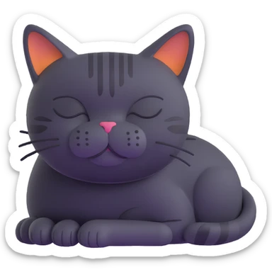 sleepy cat sticker