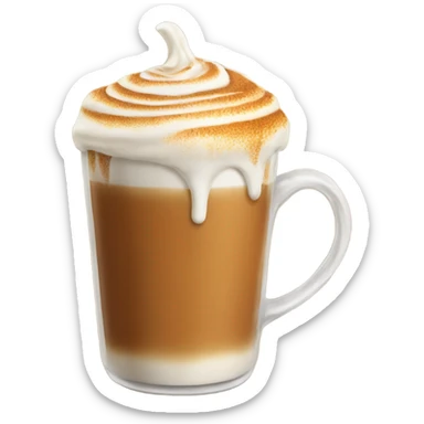 Realistic pumpkin latte sticker