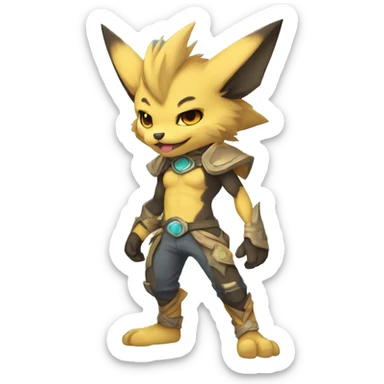 a anthro chibi-style rock-type-ground-type Fakémon-hybrid full body sticker