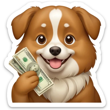 Dog flashing money  sticker