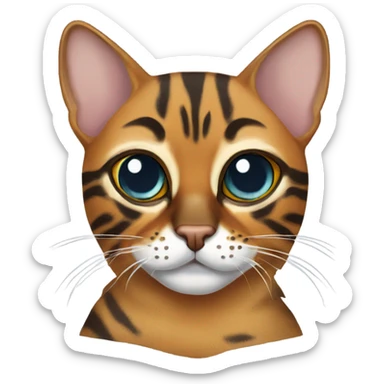 Bengal cat with eye-patch sticker