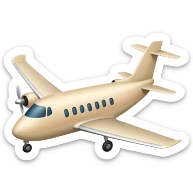 light beige airplane, Apple emoji style, no text sticker