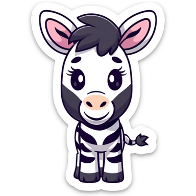 cartoon zebra head with mane sticker