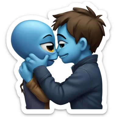 Stich kissing his girlfriend  sticker